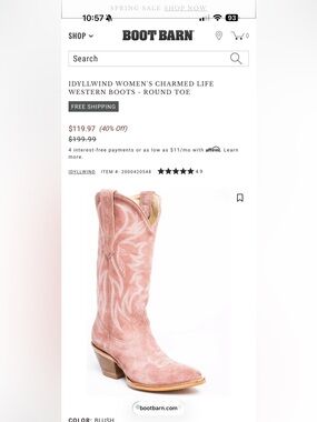BootBarn pink women’s boots
